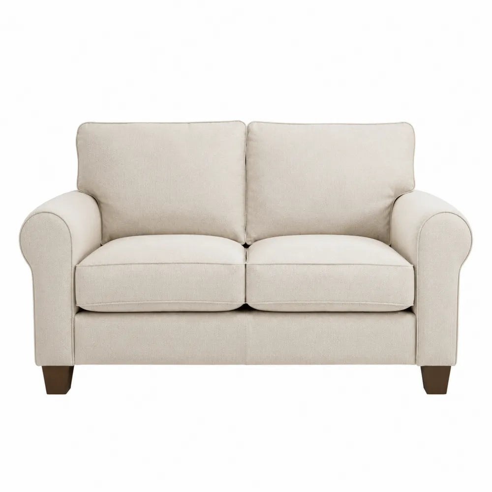 Sofa dwuosobowa z tkaniny beżowa 145 cm x 85 cm x 90 cm