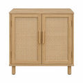 Szafka drewniana z frontami rattanowymi 80x40x75cm