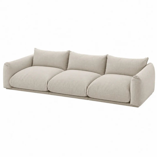 Sofa modułowa 3-osobowa z tkaniny sztruksowej beżowa