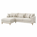 Modułowa sofa narożna L 260x160x85 cm tkanina poliestrowa beżowa