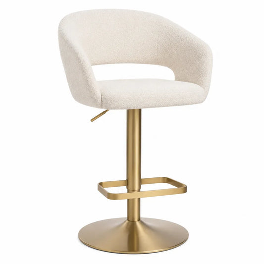 Hoker barowy boucle z metalową złotą nogą