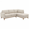 Narożna sofa modułowa z tkaniny poliestrowej beżowa 250cm