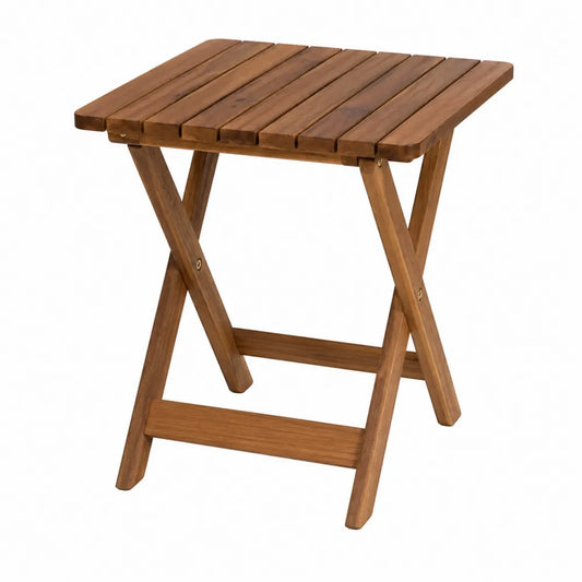 Składany stół ogrodowy z drewna teak, brązowy 60x60x70 cm