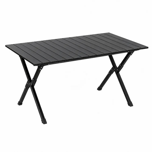 Stół aluminiowy składany czarny 120x60x72 cm