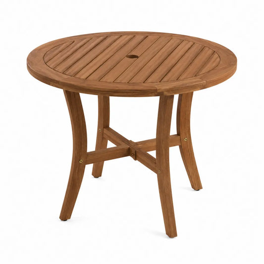 Okrągły stół ogrodowy z drewna teak, średnica 90 cm