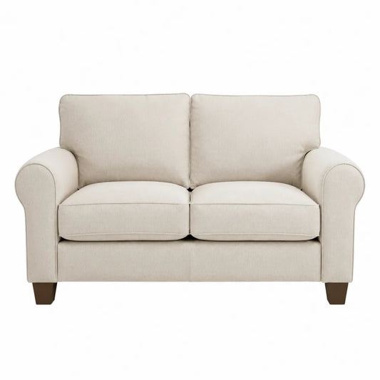 Sofa dwuosobowa z tkaniny beżowa 145 cm x 85 cm x 90 cm
